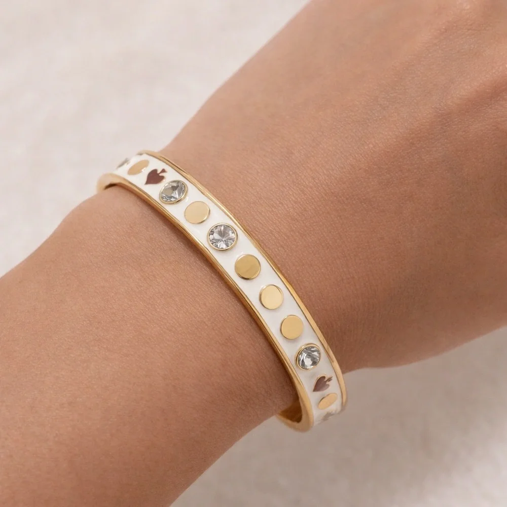 Kate Spade Spot the Spade White Bangle Bracelet - Picture 4 of 4
